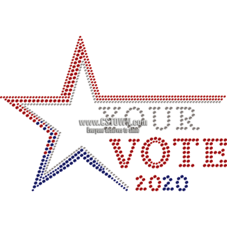 Your 2020 Vote & Star Rhinestone Heat Transfer